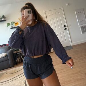 Daily Drills Bubble Sweatshirt Navy Acid Wash M/L